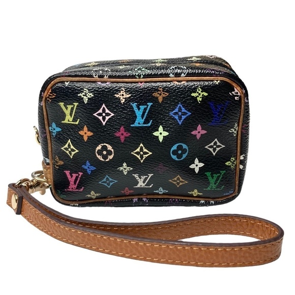 Authentic Louis Vuitton Black Murakami Wapity Multicolor Accessory Case Pouch - Picture 3 of 16